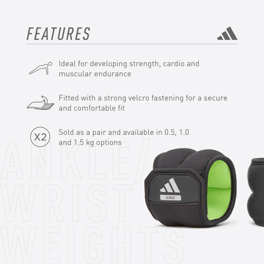สายรัดข้อเท้า/ข้อมือถ่วงน้ำหนัก ADIDAS ADWT-12320-NL 0.5 กก. (คู่)